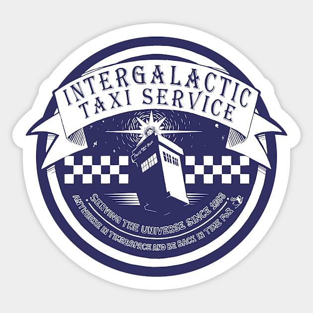 Taxi and relative dimensions in space Sticker by tumblebuggie